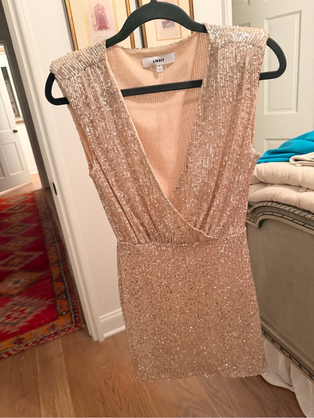 Likely Sparkly Dress: Blush/Champagne